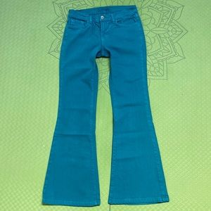 J Brand Flare Jeans, teal color. Good used condition.